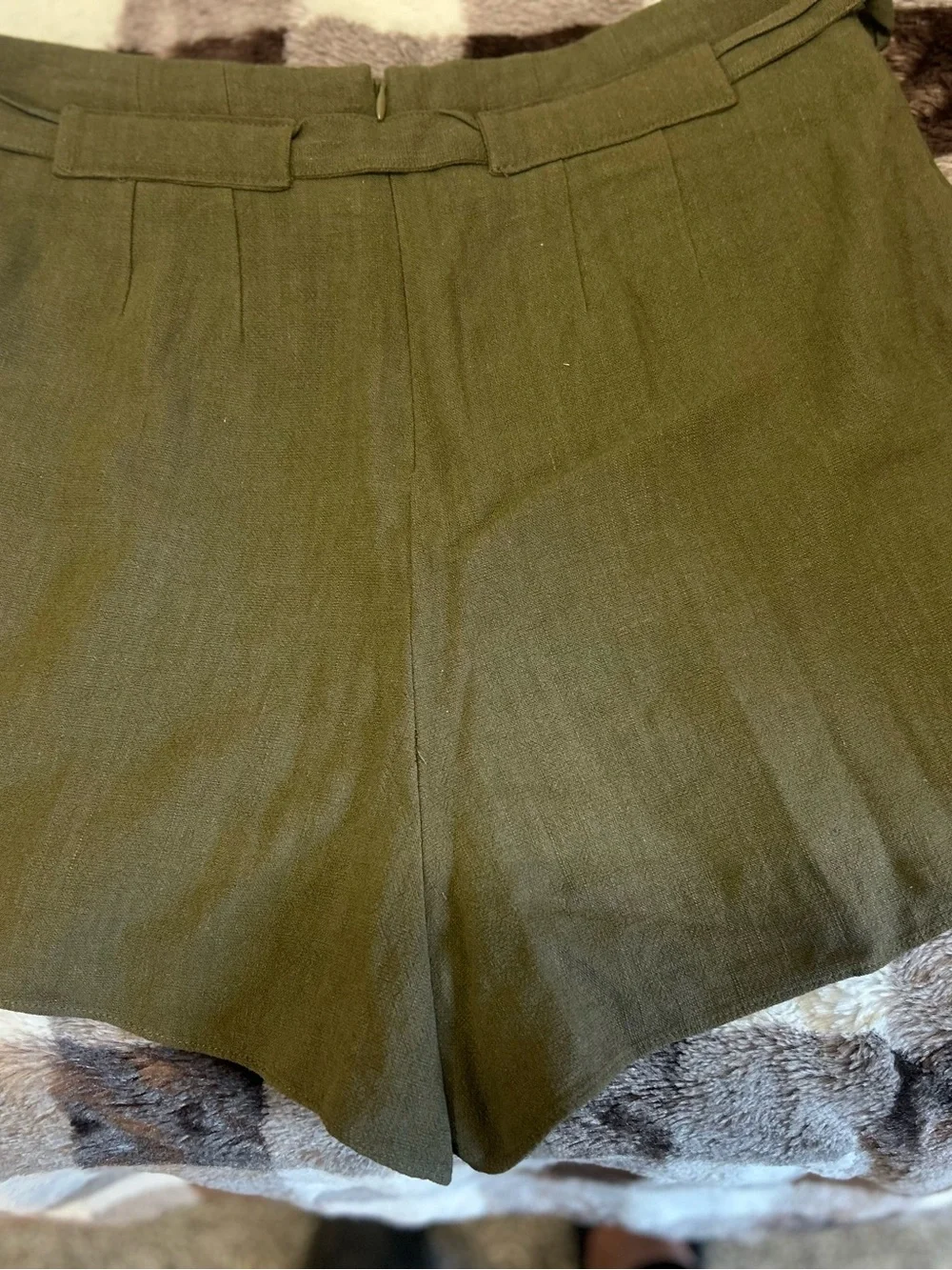 Classy Aqua brand Olive Green High-Rise Tie-Waist Bermuda Shorts size Large